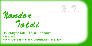 nandor toldi business card