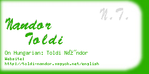 nandor toldi business card